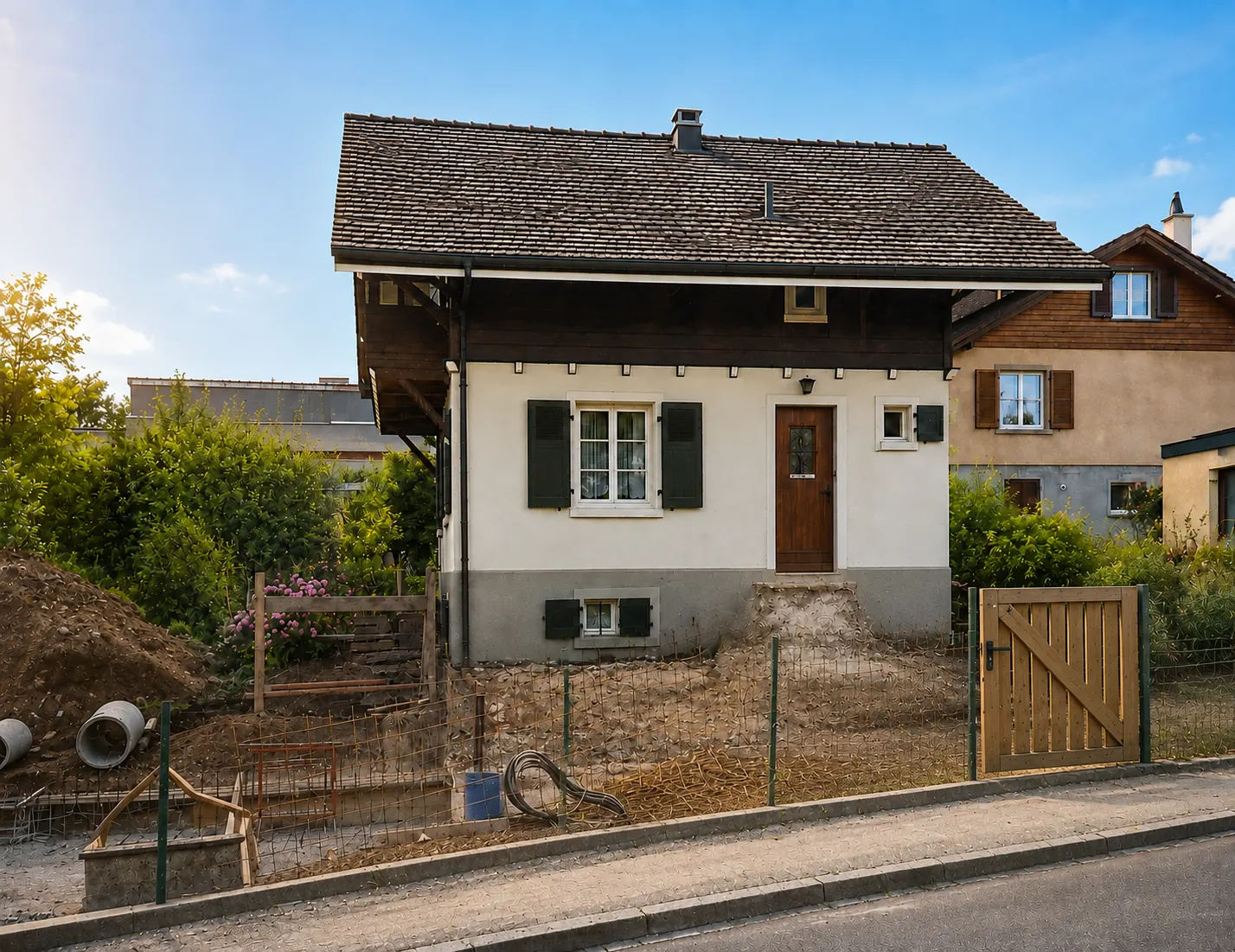Geöffnete Tür, Blick in ein lichtdurchflutetes Architekturbüro mit Zeichentisch und Regalen